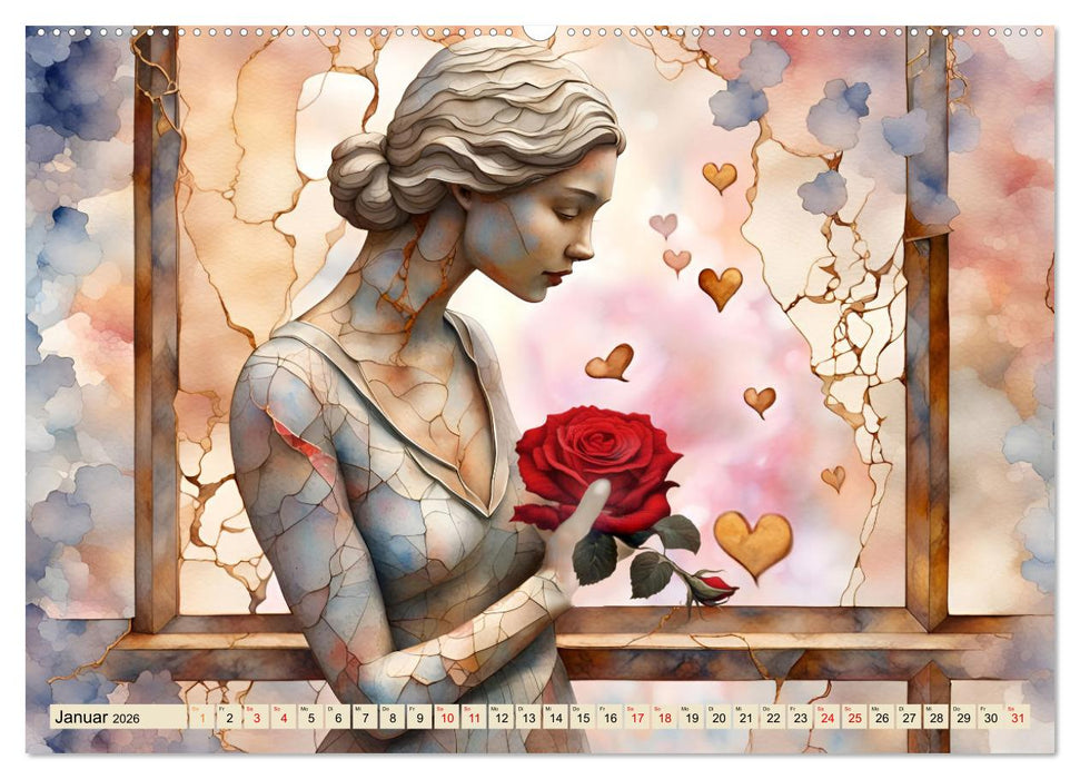 Herzensliebe und Trauer (CALVENDO Premium Wandkalender 2026)