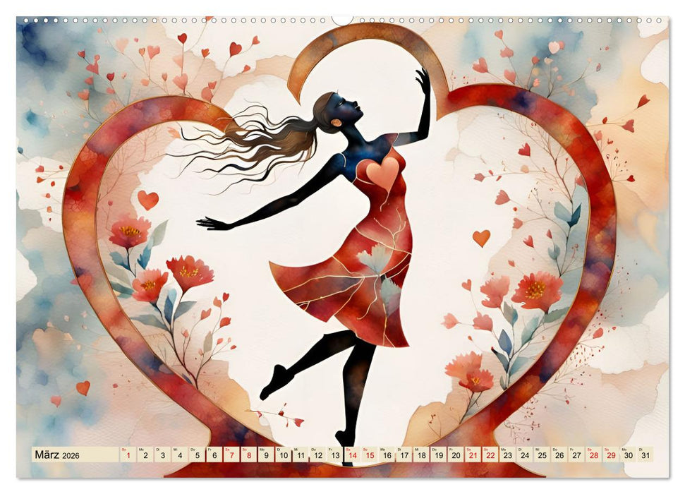 Herzensliebe und Trauer (CALVENDO Premium Wandkalender 2026)
