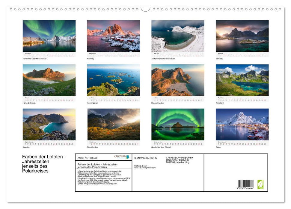 Farben der Lofoten - Jahreszeiten jenseits des Polarkreises (CALVENDO Wandkalender 2026)