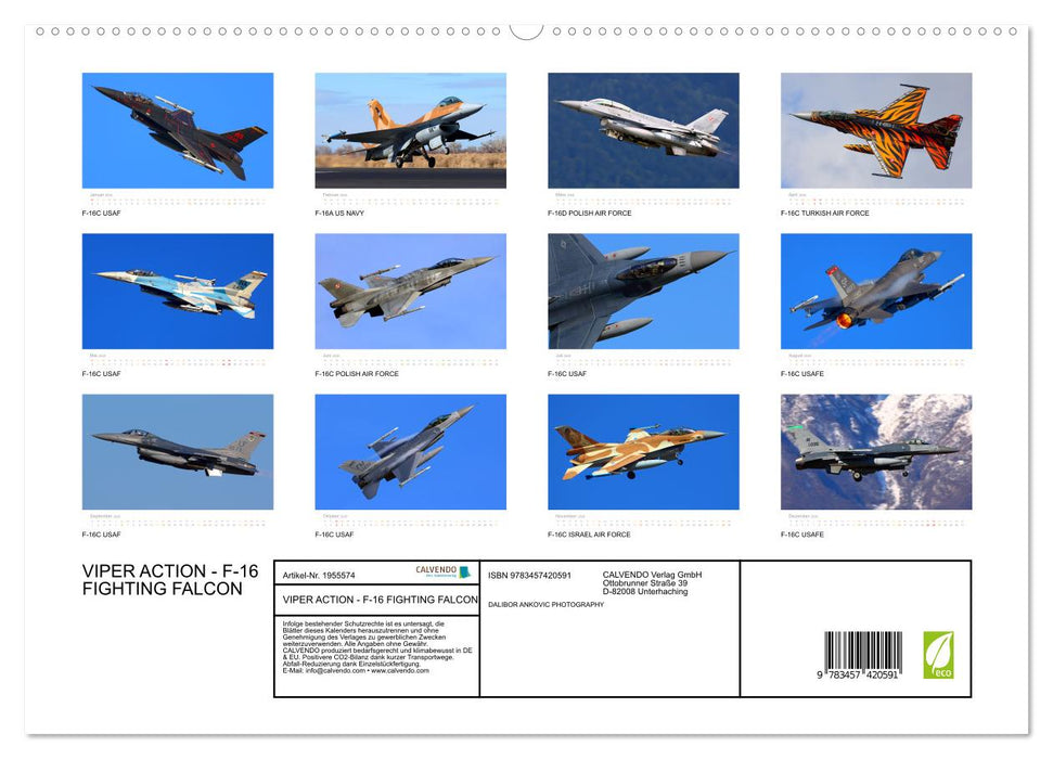 VIPER ACTION - F-16 FIGHTING FALCON (CALVENDO Premium Wandkalender 2026)
