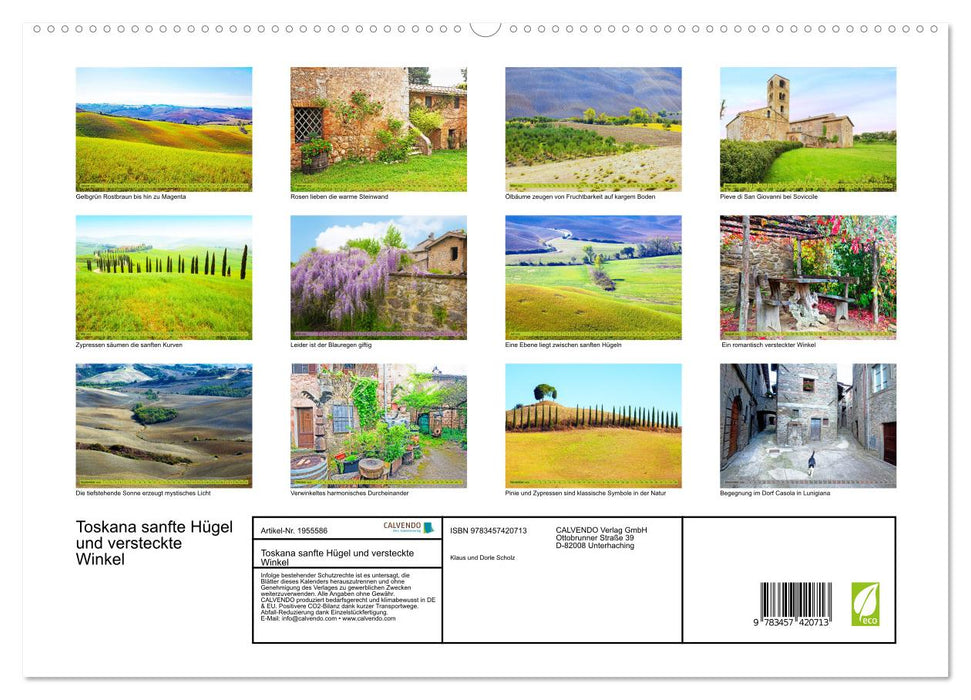 Toskana sanfte Hügel und versteckte Winkel (CALVENDO Premium Wandkalender 2026)