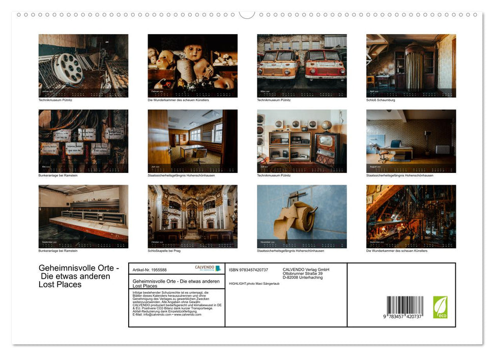 Geheimnisvolle Orte - Die etwas anderen Lost Places (CALVENDO Premium Wandkalender 2026)
