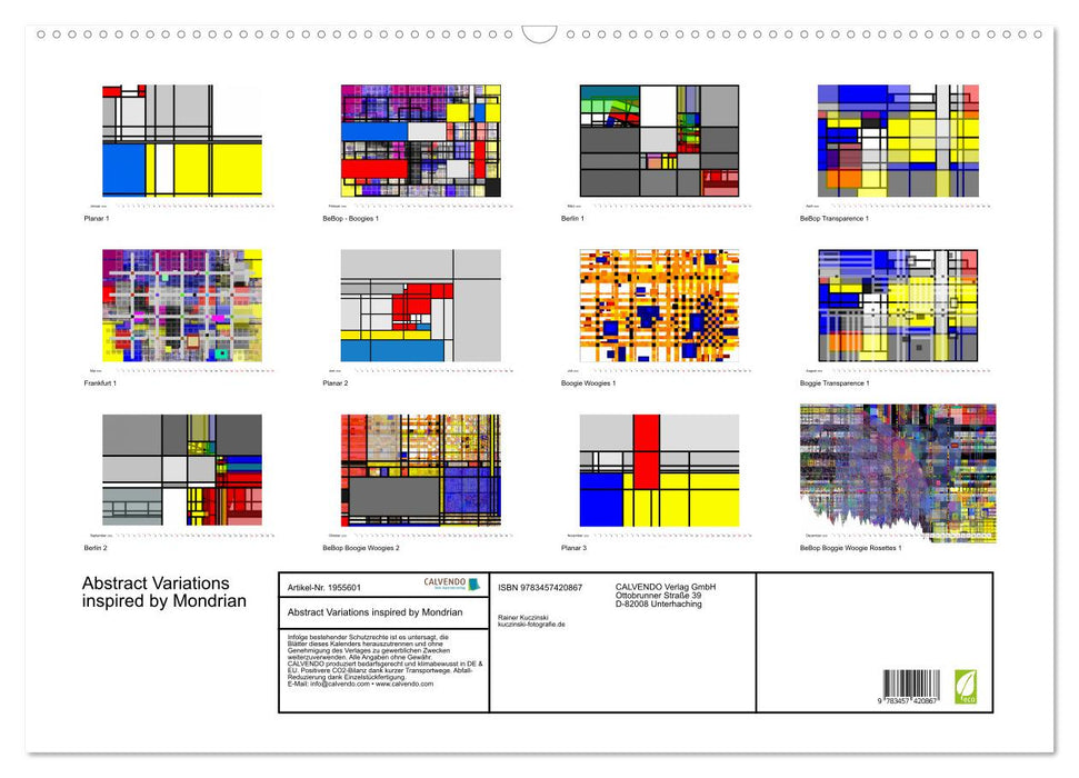 Abstract Variations inspired by Mondrian (CALVENDO Wandkalender 2026)