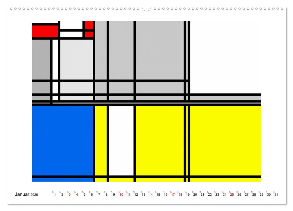 Abstract Variations inspired by Mondrian (CALVENDO Wandkalender 2026)