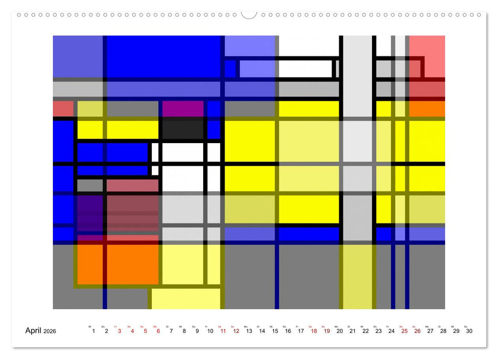 Abstract Variations inspired by Mondrian (CALVENDO Wandkalender 2026)