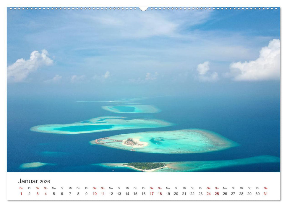 Malediven - Weiße Strände und Türkises Meer. (CALVENDO Premium Wandkalender 2026)