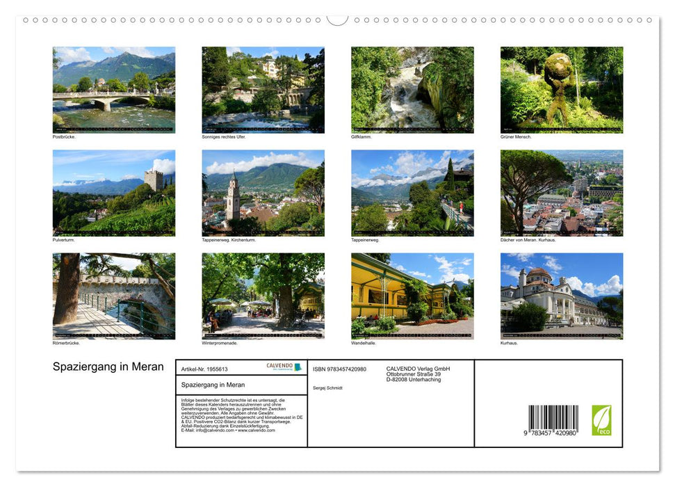 Spaziergang in Meran (CALVENDO Premium Wandkalender 2026)