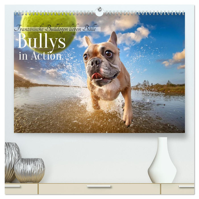 Bullys in Action - Französische Bulldoggen lieben Bälle (CALVENDO Premium Wandkalender 2026)