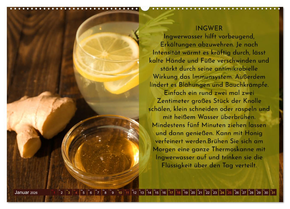 Natürlich heilen - Hausmittel zur Selbstbehandlung (CALVENDO Premium Wandkalender 2026)