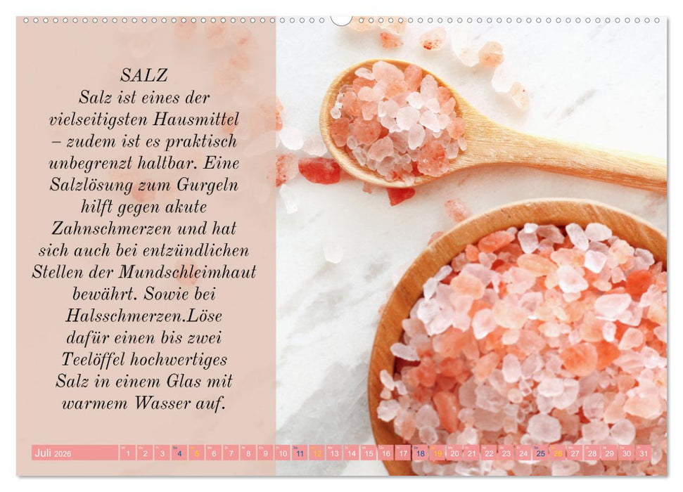 Natürlich heilen - Hausmittel zur Selbstbehandlung (CALVENDO Premium Wandkalender 2026)