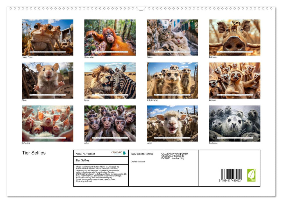 Tier Selfies (CALVENDO Premium Wandkalender 2026)