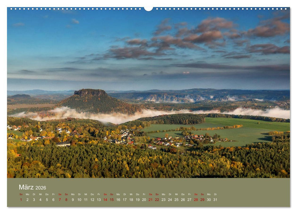 Auf den Bergen der Sächsischen Schweiz (CALVENDO Premium Wandkalender 2026)