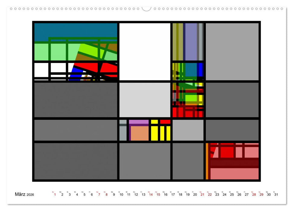 Abstract Variations inspired by Mondrian (CALVENDO Premium Wandkalender 2026)