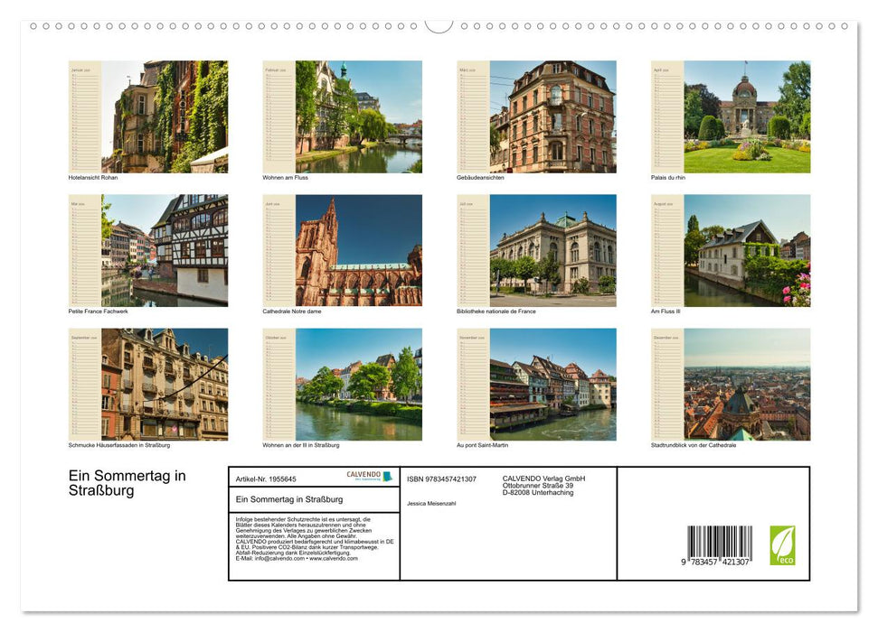 Ein Sommertag in Straßburg (CALVENDO Premium Wandkalender 2026)