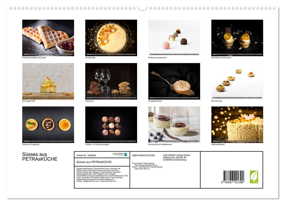 Süsses aus PETRAsKÜCHE (CALVENDO Premium Wandkalender 2026)