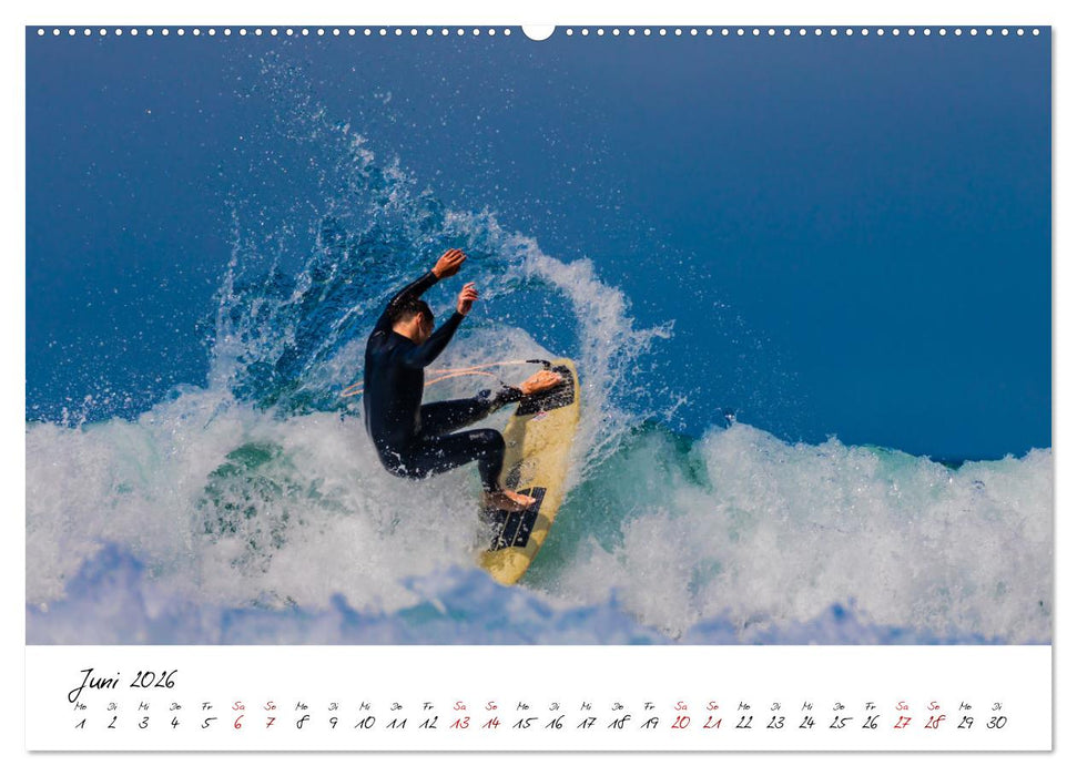 Surfen in der Bretagne (CALVENDO Premium Wandkalender 2026)