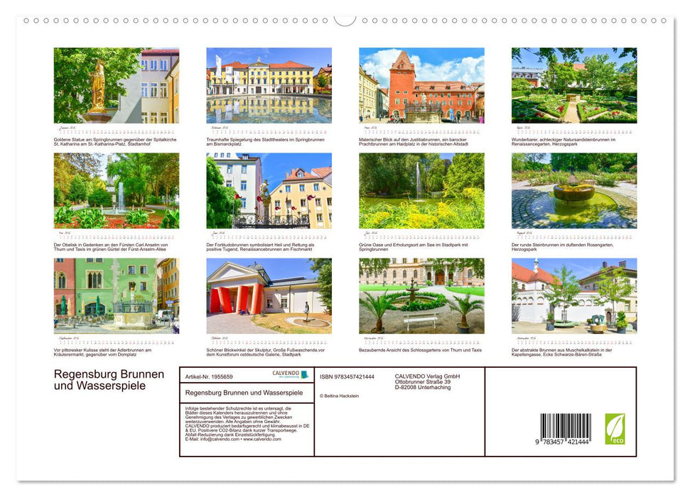 Regensburg Brunnen und Wasserspiele (CALVENDO Premium Wandkalender 2026)