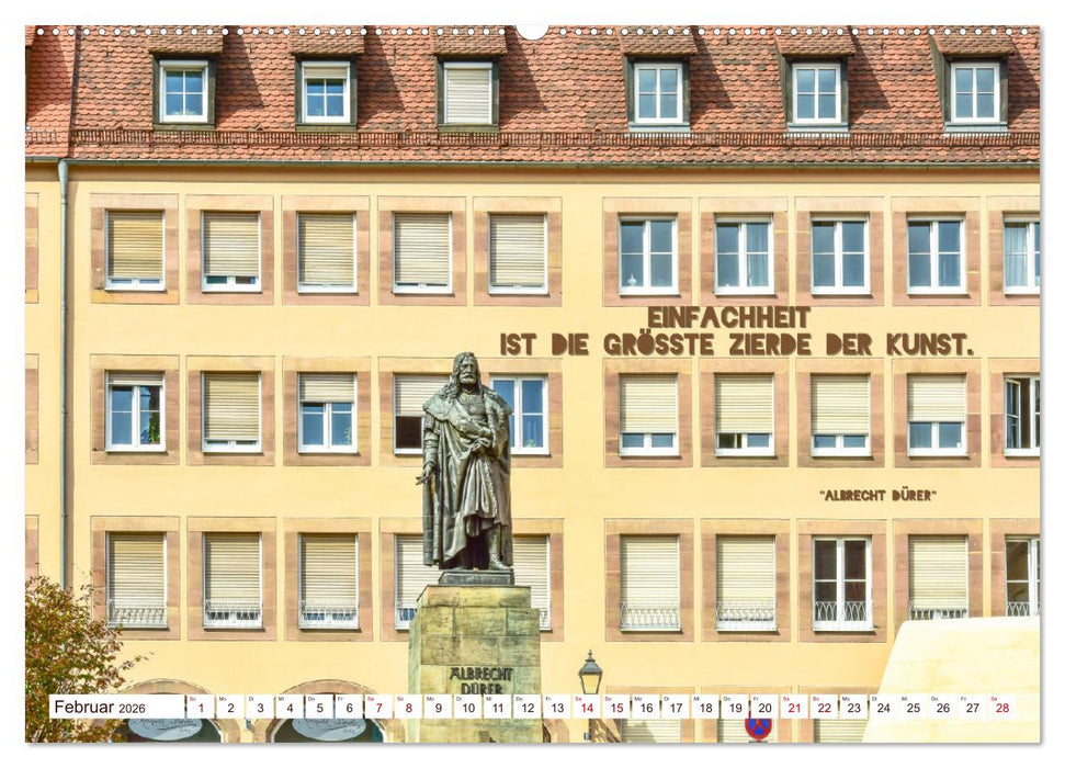 Nürnberg mit Zitaten von Albrecht Dürer (CALVENDO Premium Wandkalender 2026)