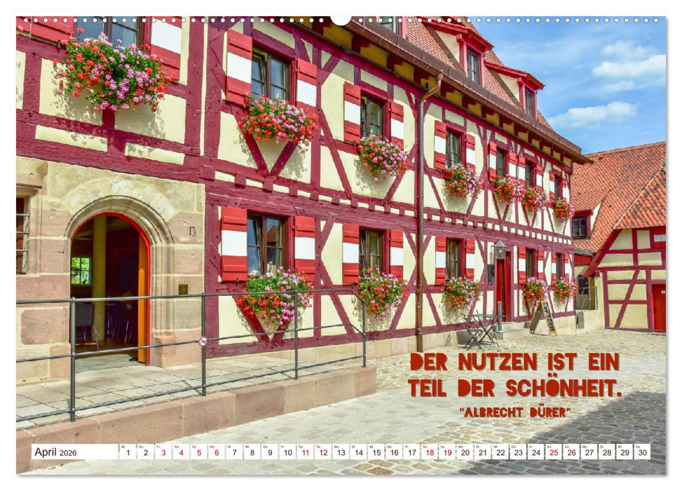 Nürnberg mit Zitaten von Albrecht Dürer (CALVENDO Premium Wandkalender 2026)