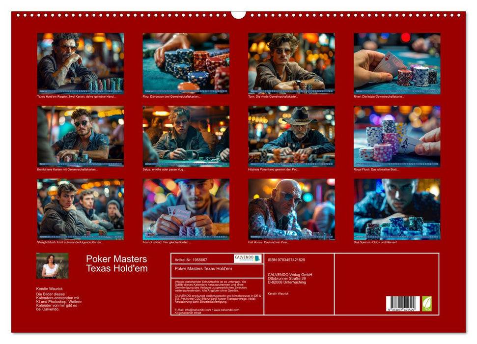 Poker Masters Texas Hold'em (CALVENDO Wandkalender 2026)