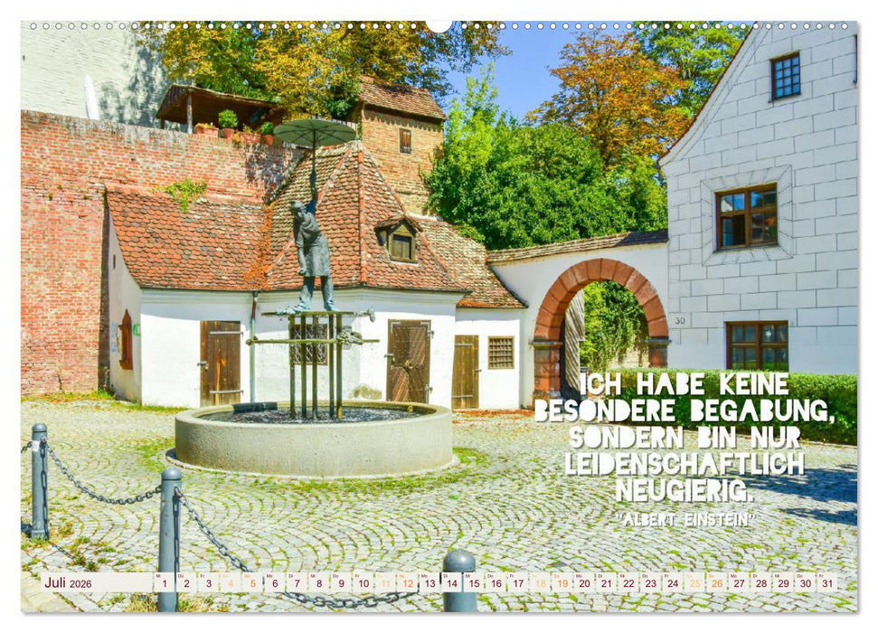 Ulmer Ansichten mit Zitaten von Albert Einstein (CALVENDO Premium Wandkalender 2026)