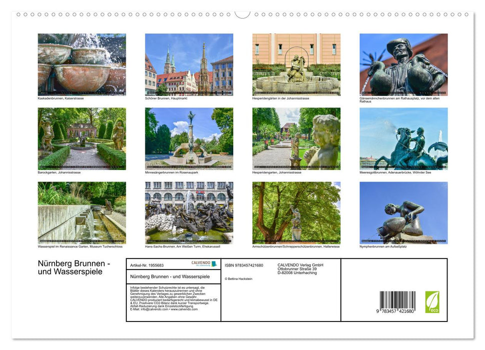 Nürnberg Brunnen - und Wasserspiele (CALVENDO Premium Wandkalender 2026)