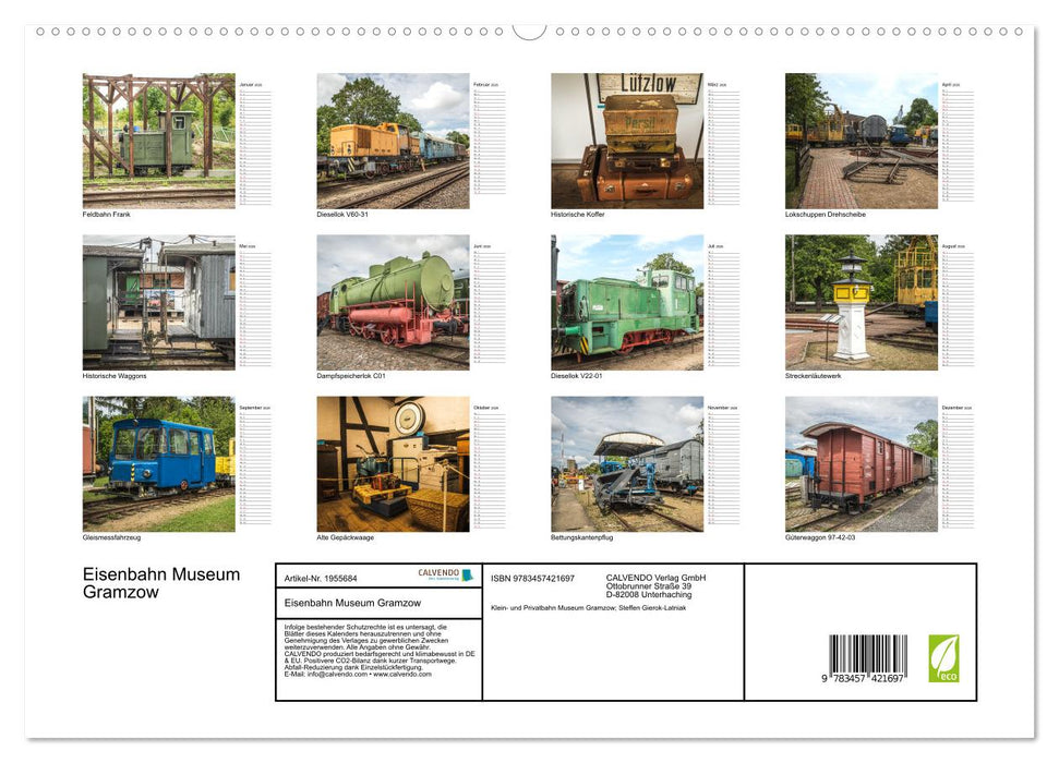 Eisenbahn Museum Gramzow (CALVENDO Premium Wandkalender 2026)