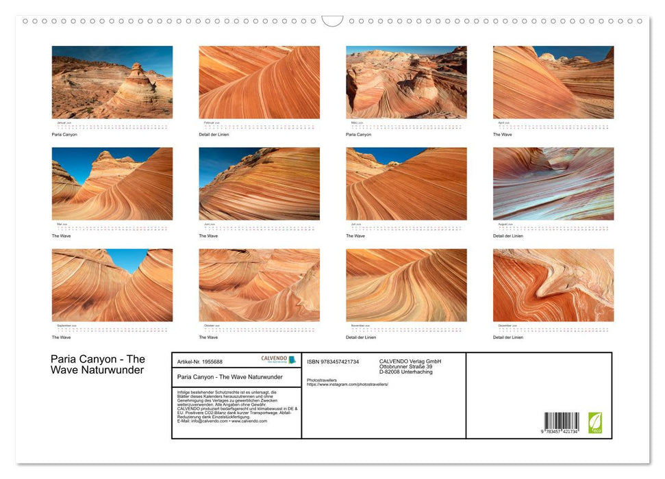 Paria Canyon - The Wave Naturwunder (CALVENDO Wandkalender 2026)