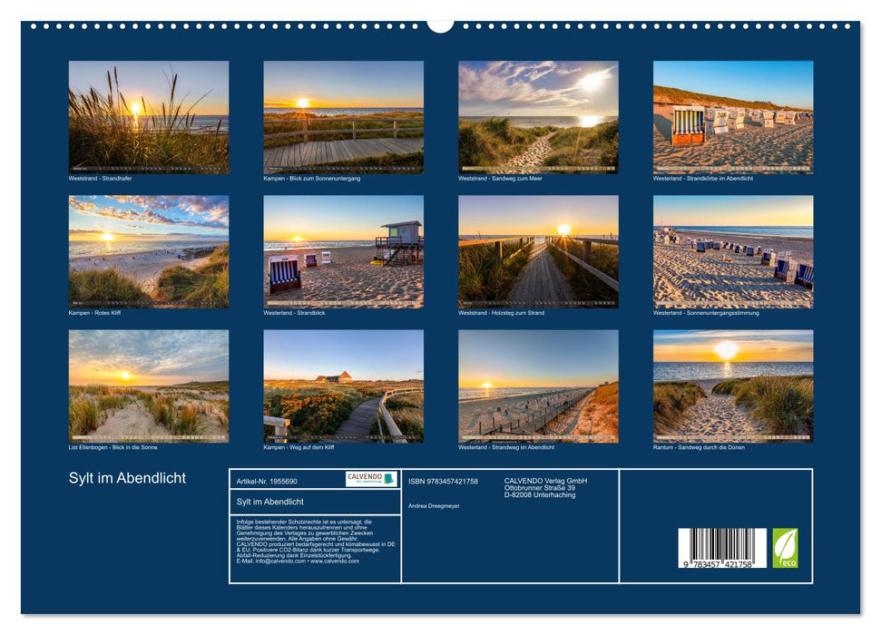 Sylt im Abendlicht (CALVENDO Premium Wandkalender 2026)