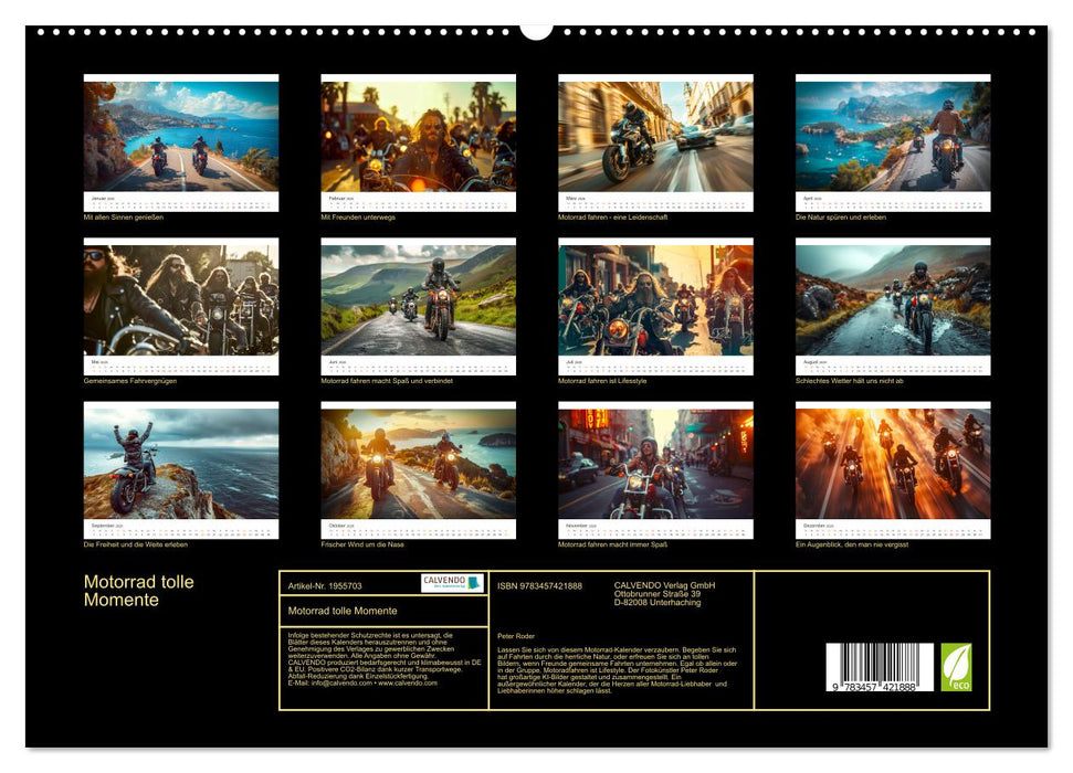 Motorrad tolle Momente (CALVENDO Premium Wandkalender 2026)