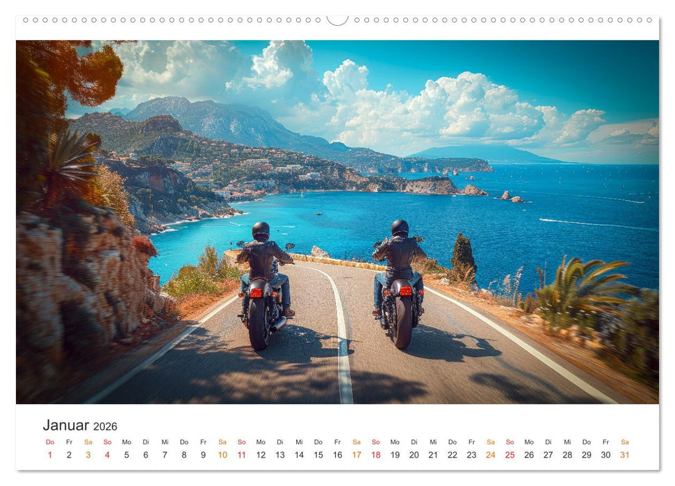 Motorrad tolle Momente (CALVENDO Premium Wandkalender 2026)