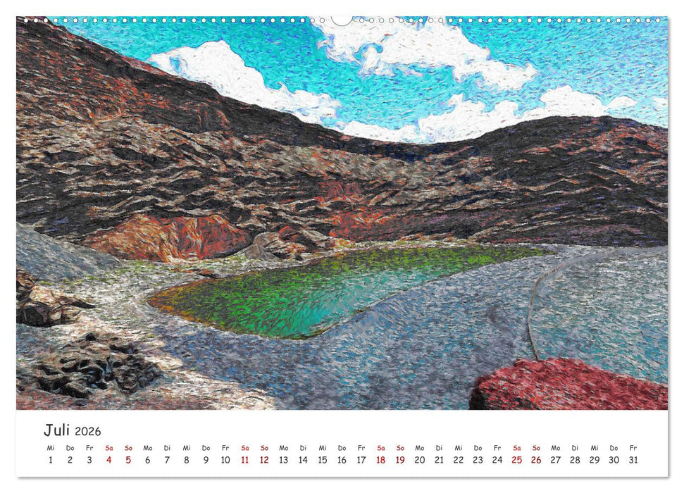 Lanzarote & La Graciosa - Im Stil von Vicent van Gogh (CALVENDO Premium Wandkalender 2026)