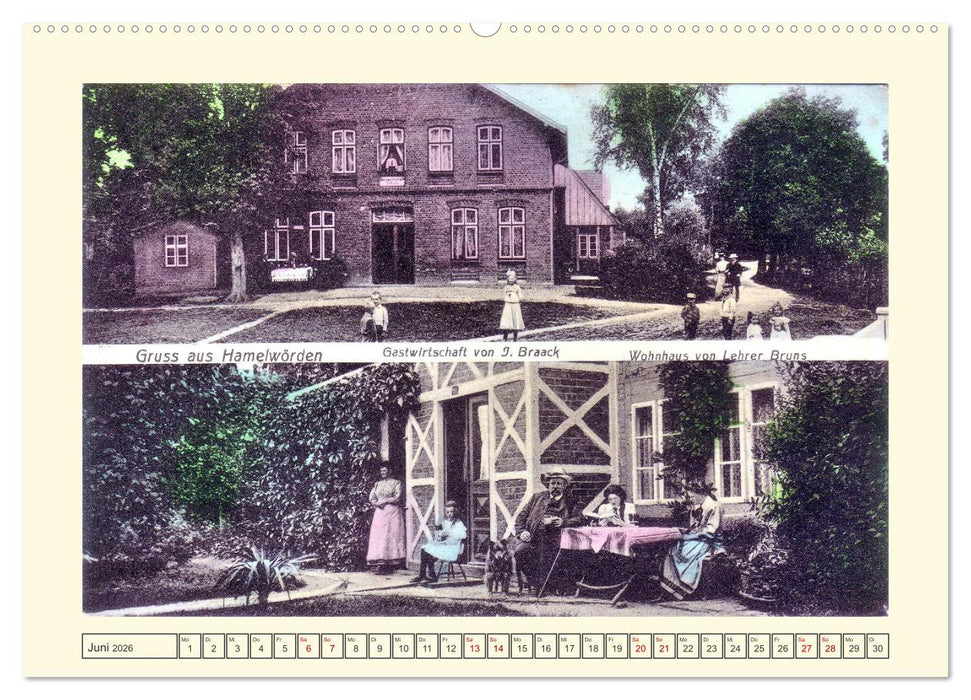 Gruss aus Hamelwörden - Kehdingens schönstes Dorf in alten Ansichten (CALVENDO Premium Wandkalender 2026)