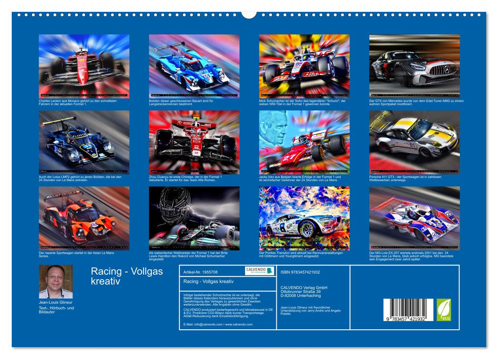 Racing - Vollgas kreativ (CALVENDO Premium Wandkalender 2026)
