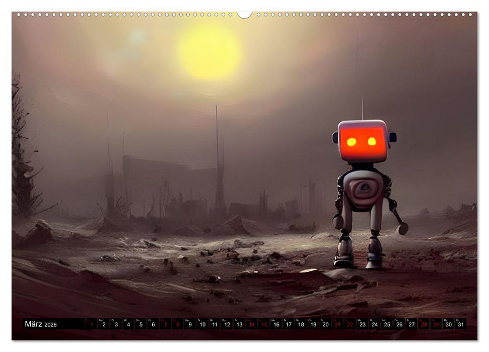 Roboter - Computerträume aus der KI (CALVENDO Premium Wandkalender 2026)
