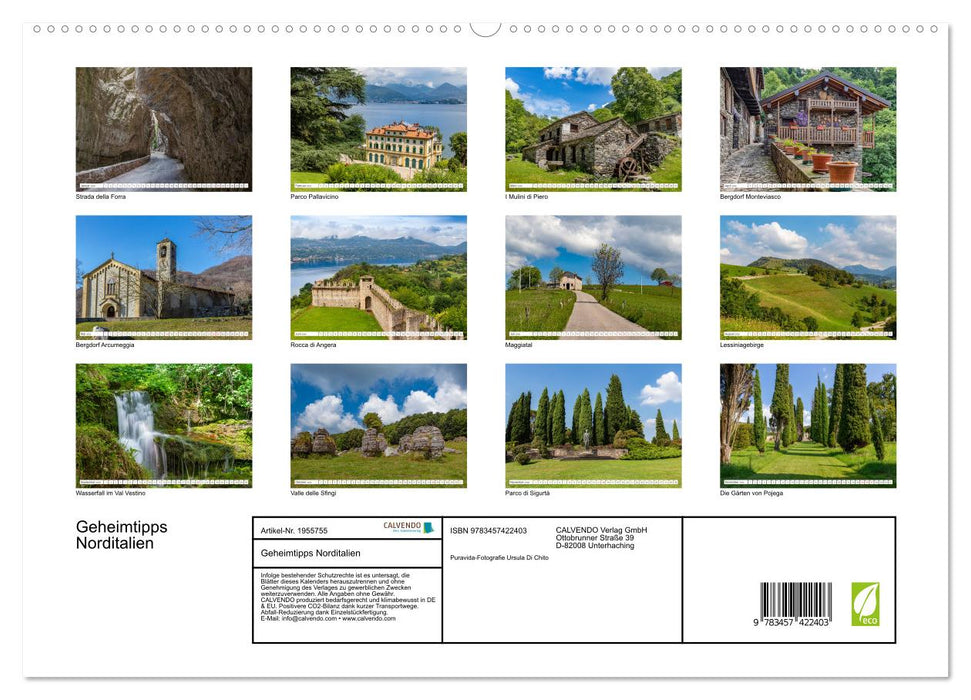 Geheimtipps Norditalien (CALVENDO Premium Wandkalender 2026)