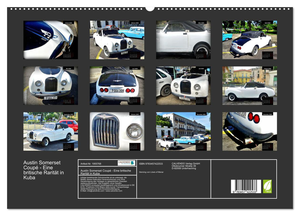 Austin Somerset Coupé - Eine britische Rarität in Kuba (CALVENDO Premium Wandkalender 2026)