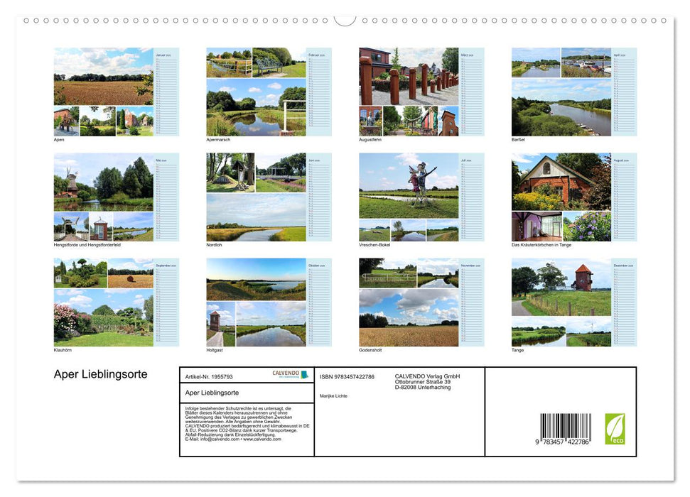 Aper Lieblingsorte (CALVENDO Premium Wandkalender 2026)