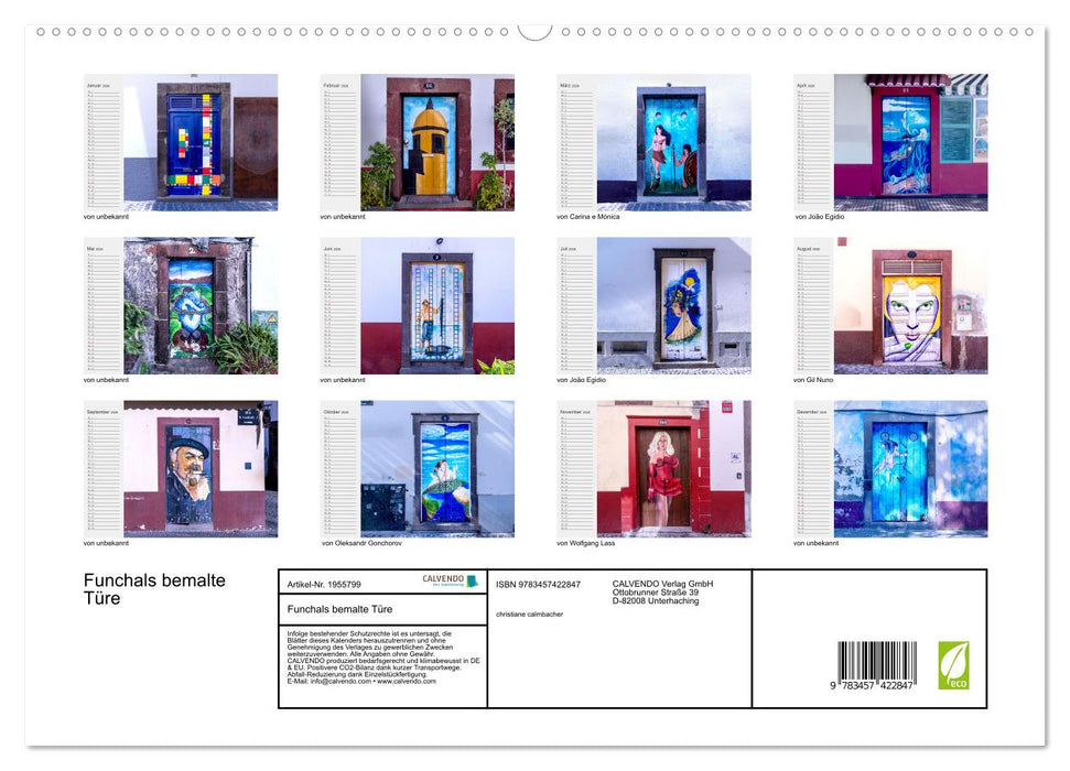 Funchals bemalte Türe (CALVENDO Premium Wandkalender 2026)