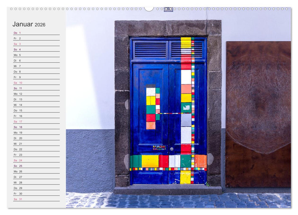 Funchals bemalte Türe (CALVENDO Premium Wandkalender 2026)