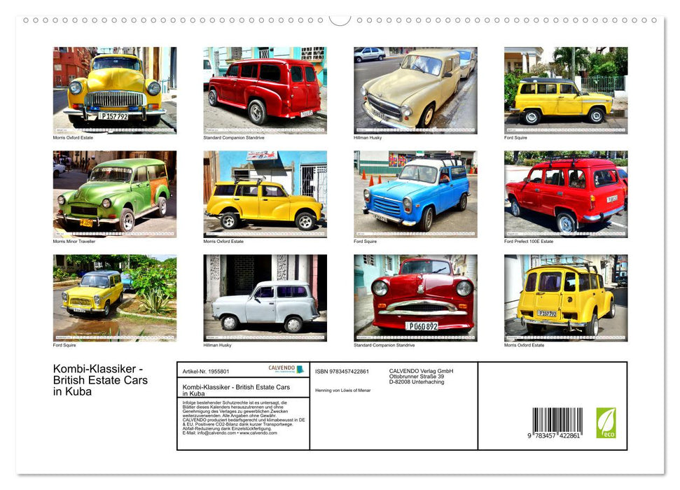 Kombi-Klassiker - British Estate Cars in Kuba (CALVENDO Premium Wandkalender 2026)