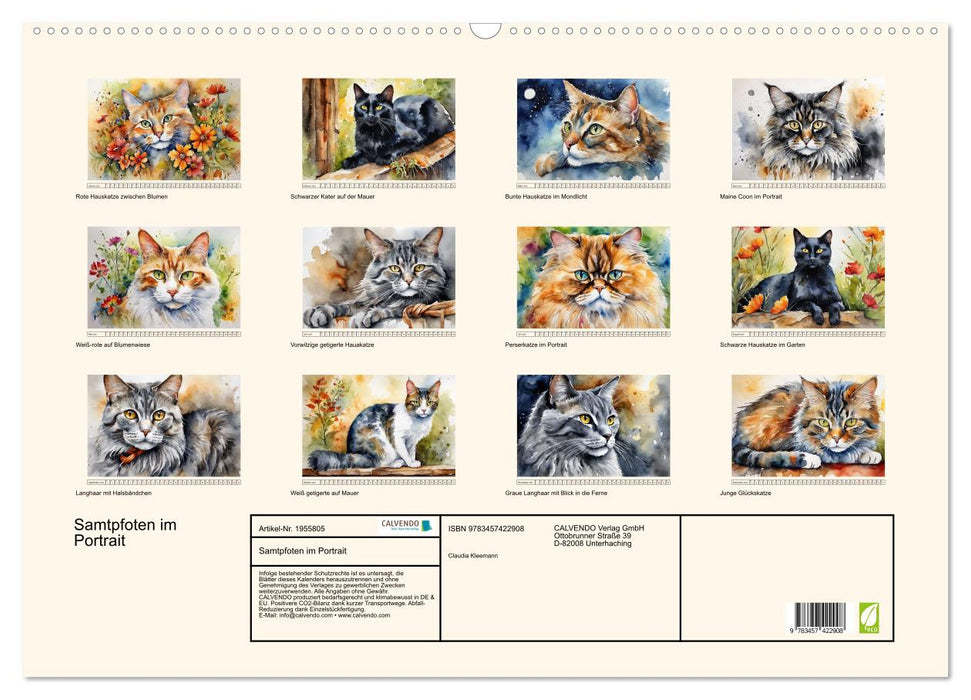 Samtpfoten im Portrait (CALVENDO Wandkalender 2026)