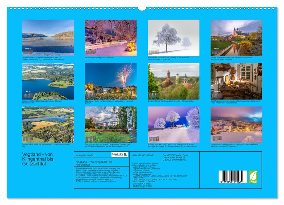Vogtland - von Klingenthal bis Göltzschtal (CALVENDO Premium Wandkalender 2026)