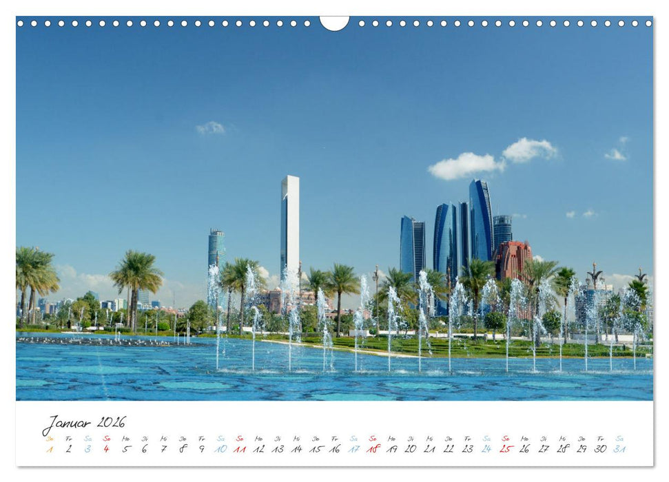 Abu Dhabi, eine Stadt der Zukunft. (CALVENDO Wandkalender 2026)