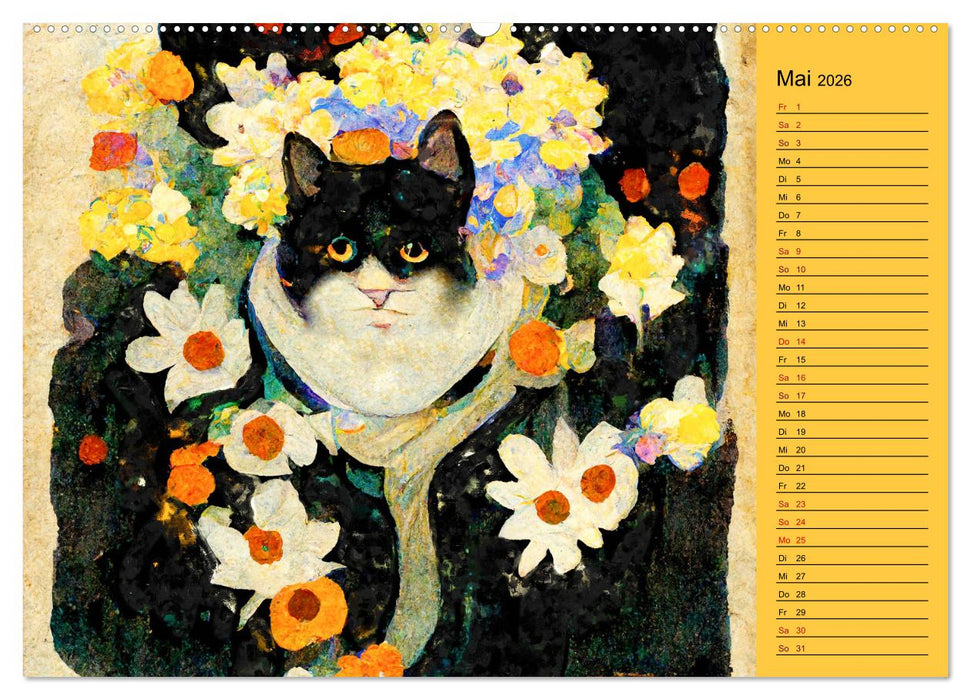 Katzensprung in den Jugendstil (CALVENDO Premium Wandkalender 2026)