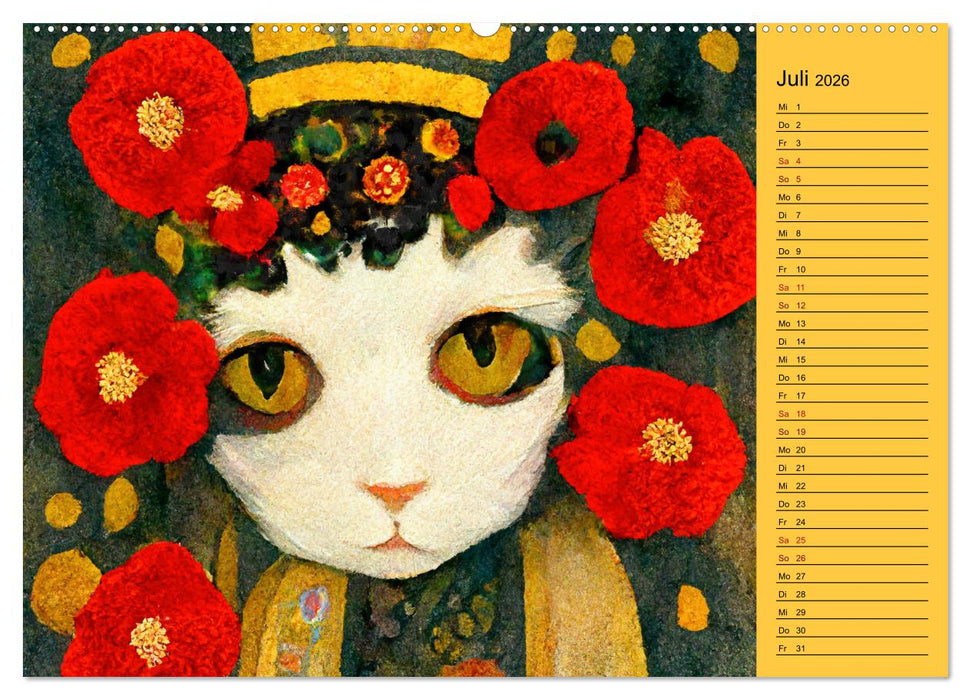 Katzensprung in den Jugendstil (CALVENDO Premium Wandkalender 2026)