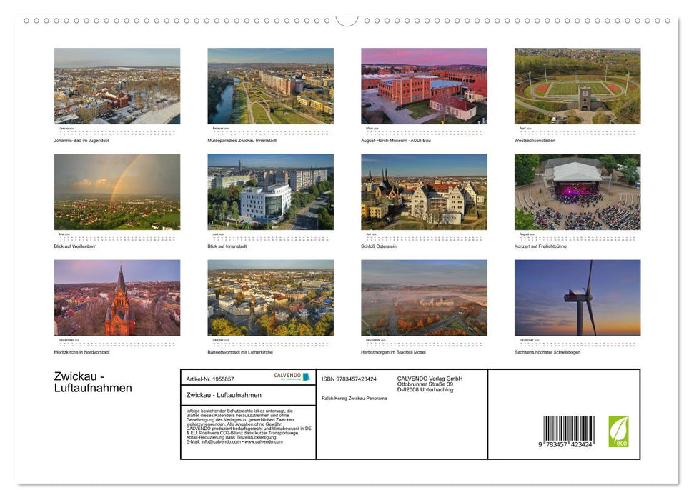 Zwickau - Luftaufnahmen (CALVENDO Premium Wandkalender 2026)