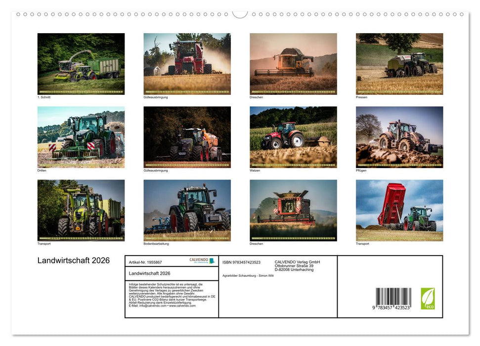 Landwirtschaft 2026 (CALVENDO Premium Wandkalender 2026)