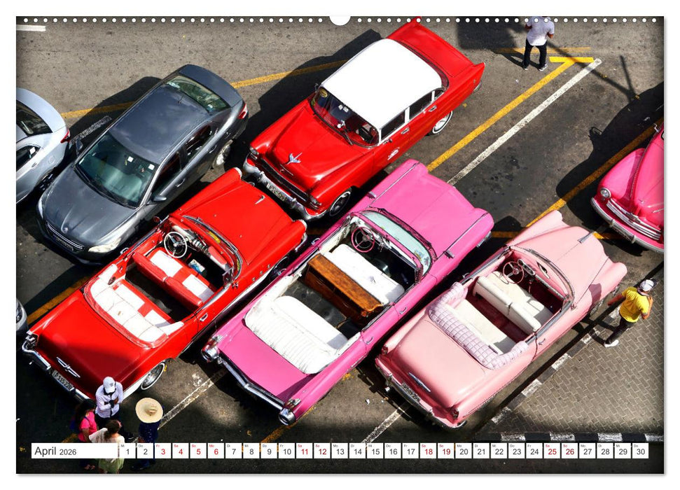 Vogel-Perspektive - Oldtimer in Havanna (CALVENDO Wandkalender 2026)