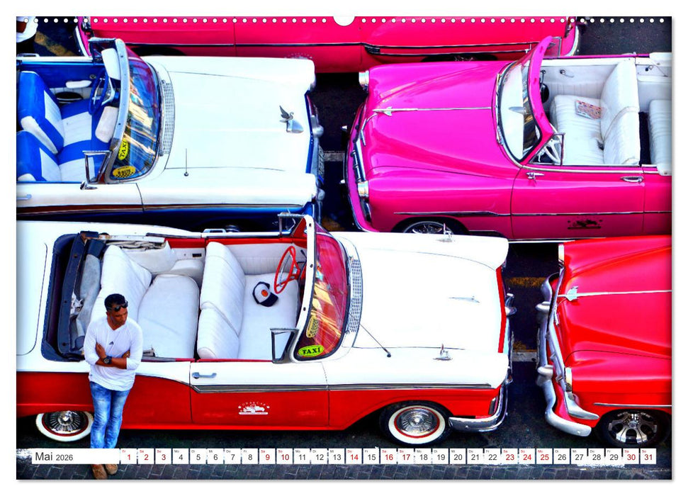 Vogel-Perspektive - Oldtimer in Havanna (CALVENDO Wandkalender 2026)